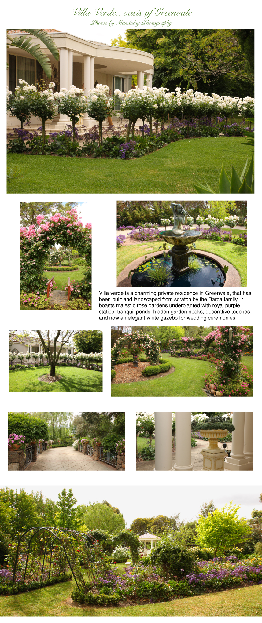 Villa Verde Gardens in Greenvale, exquisite photos by Mandalay Photography